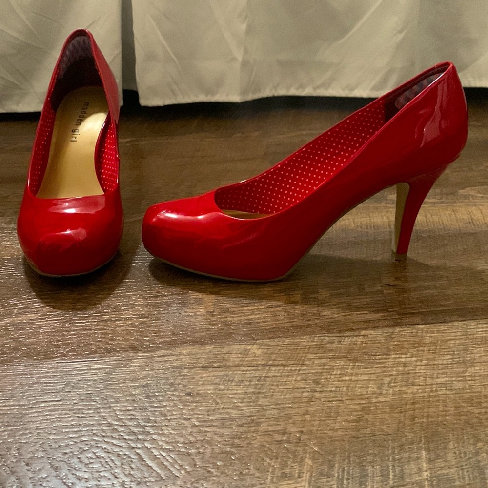Madden Girl Red Patent Pump 3”